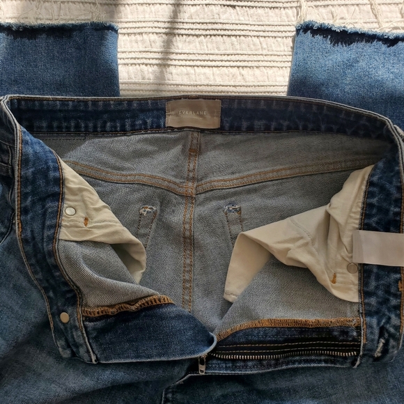 Everlane Distresses Crop Blue Denim Jeans Womens Size 31 - Picture 6 of 11